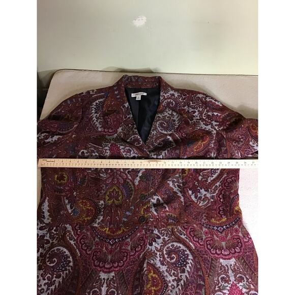 ColdWater Creek Women’s Vintage Tapestry Print Button Front Blazer Sz. 2x EUC - Picture 8 of 11